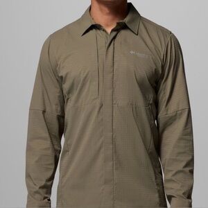 Columbia Omni-Shade Button Front Sun Shirt - Taupe Green